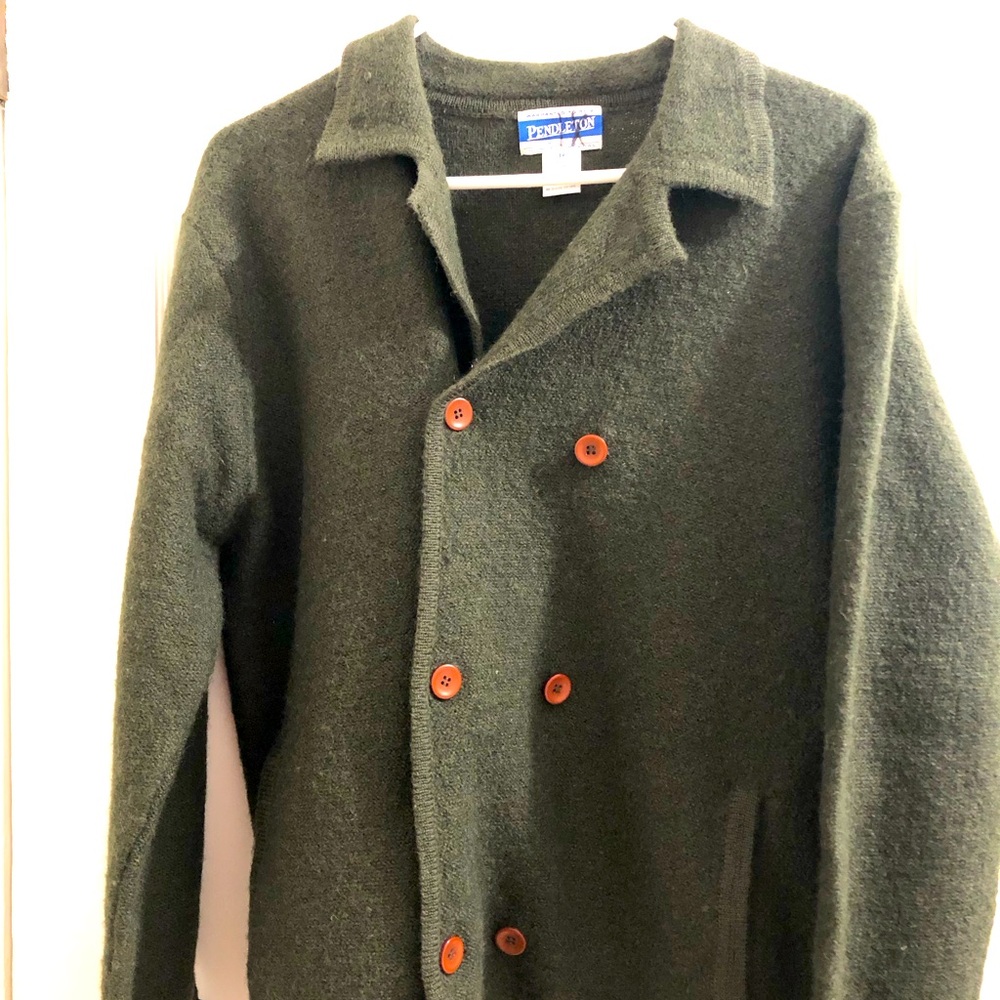 Vintage, Plus Size, Pendleton Sweater, 100% Virgin Wool, Green